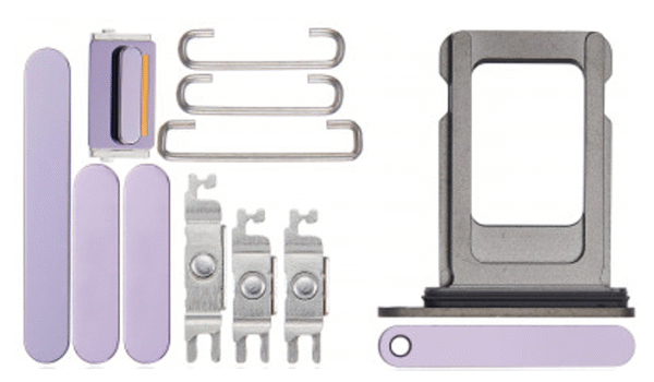 Keyset + Simcard Tray - Purple, For iPhone 14 Pro Max