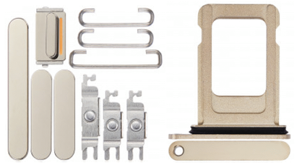 Keyset + Simcard Tray - Gold, For iPhone 14 Pro Max